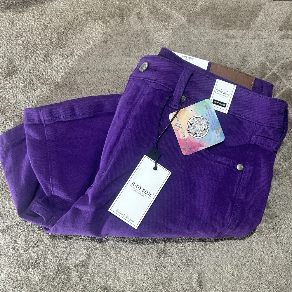 Judy Blue Shorts Women's XL Purple High Waist Stretch Denim NWT JB150268